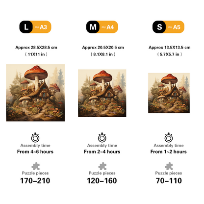 Mushroom Cottage Magic Wooden Jigsaw Puzzle