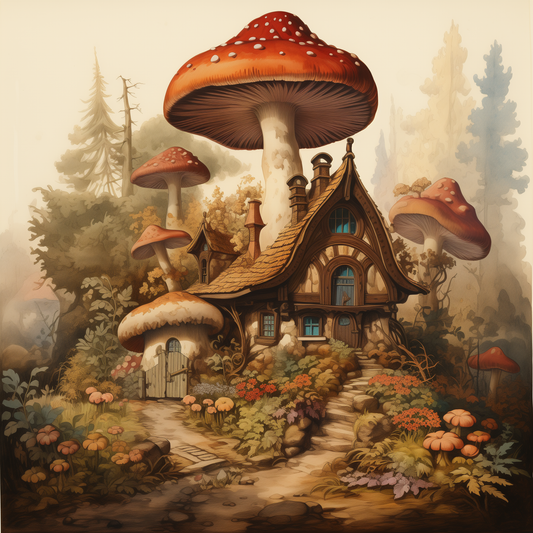Mushroom Cottage Magic Wooden Jigsaw Puzzle