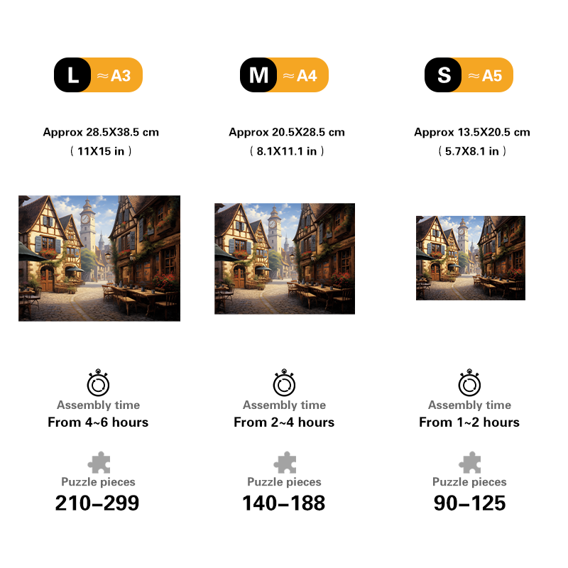 Quaint Town Wooden Jigsaw Puzzle