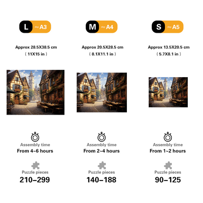 Quaint Town Wooden Jigsaw Puzzle