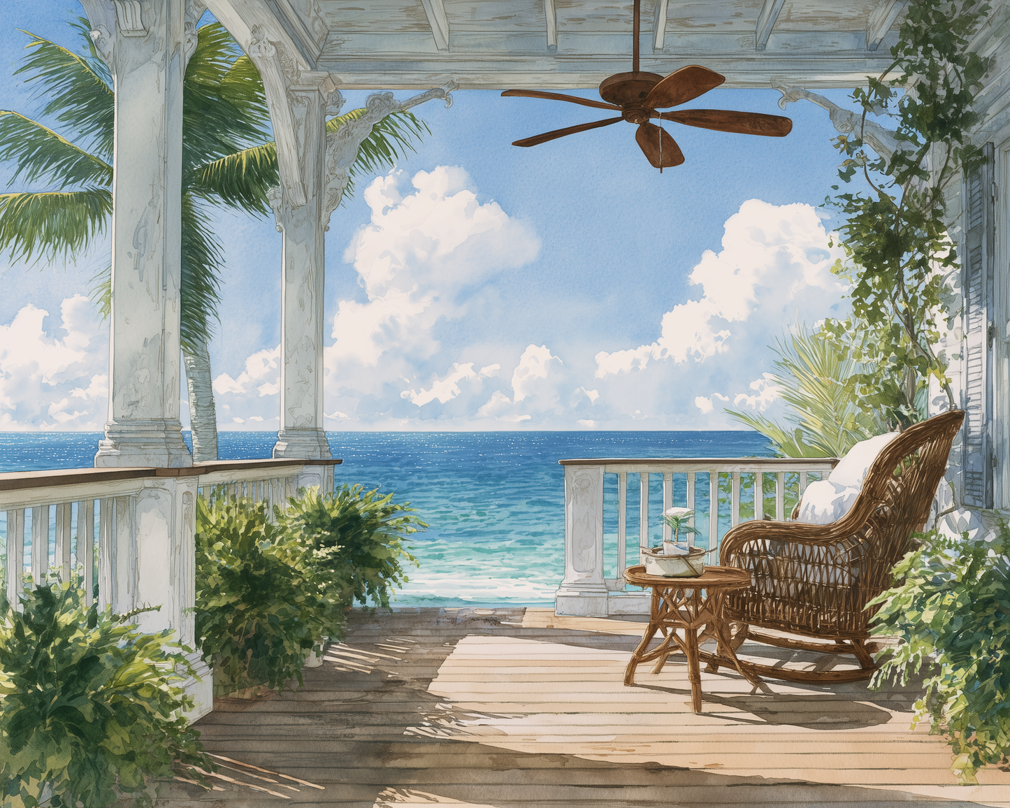 Seaside Porch Serenity Wooden Jigsaw Puzzle