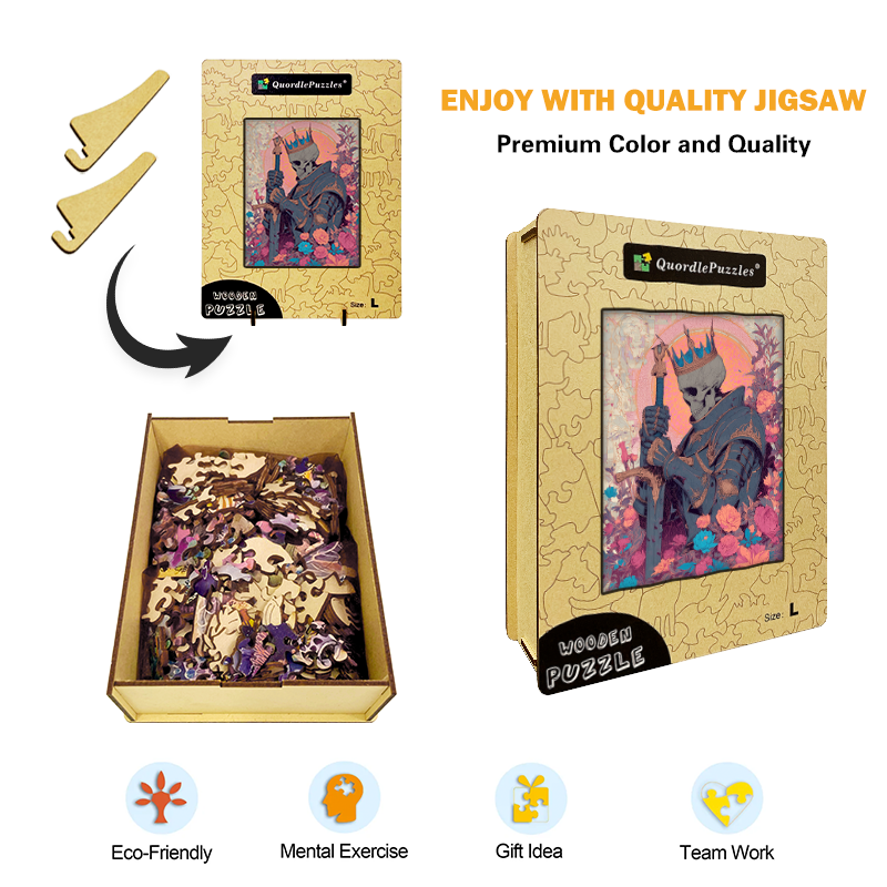 Skeleton King Wooden Jigsaw Puzzle