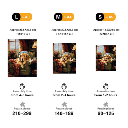 Sunny Nap Dog Wooden Jigsaw Puzzle