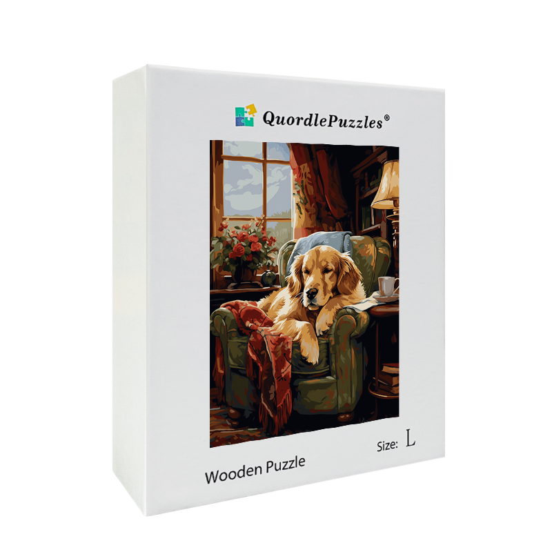 Sunny Nap Dog Wooden Jigsaw Puzzle