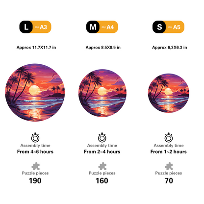 Sunset Beach Wooden Jigsaw Puzzle