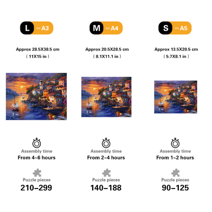 Sunset Harbour Wooden Jigsaw Puzzle