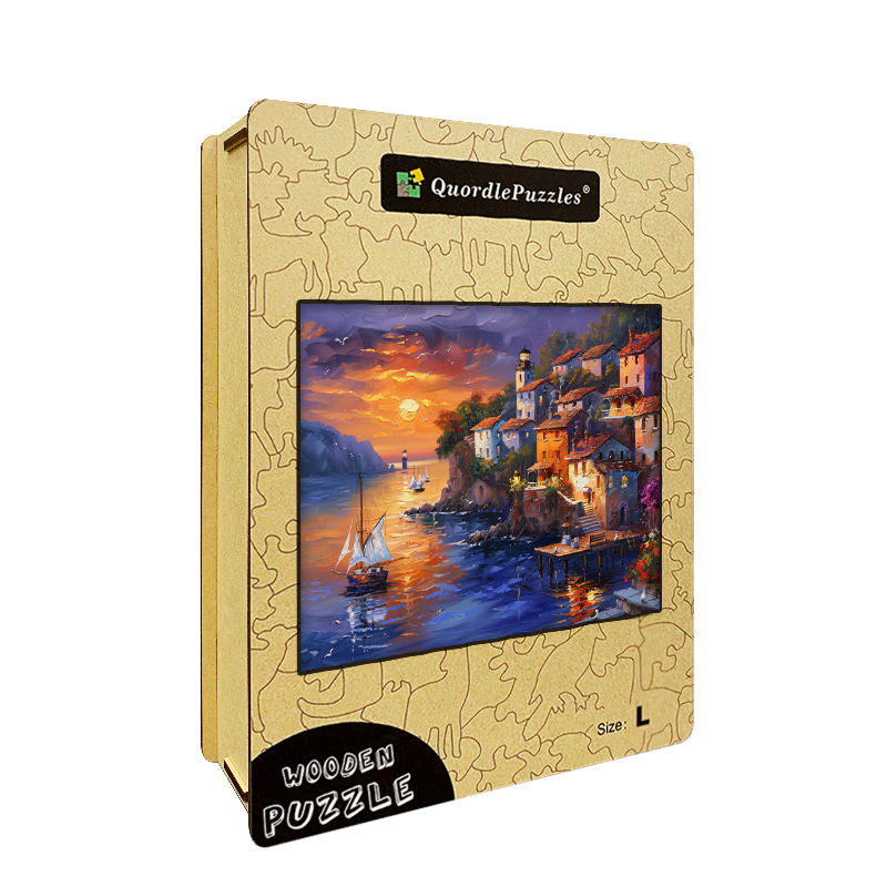 Sunset Harbour Wooden Jigsaw Puzzle