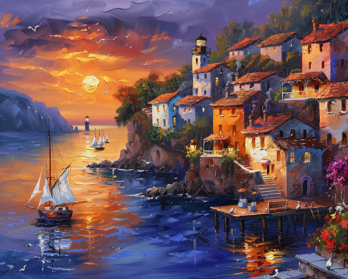 Sunset Harbour Wooden Jigsaw Puzzle