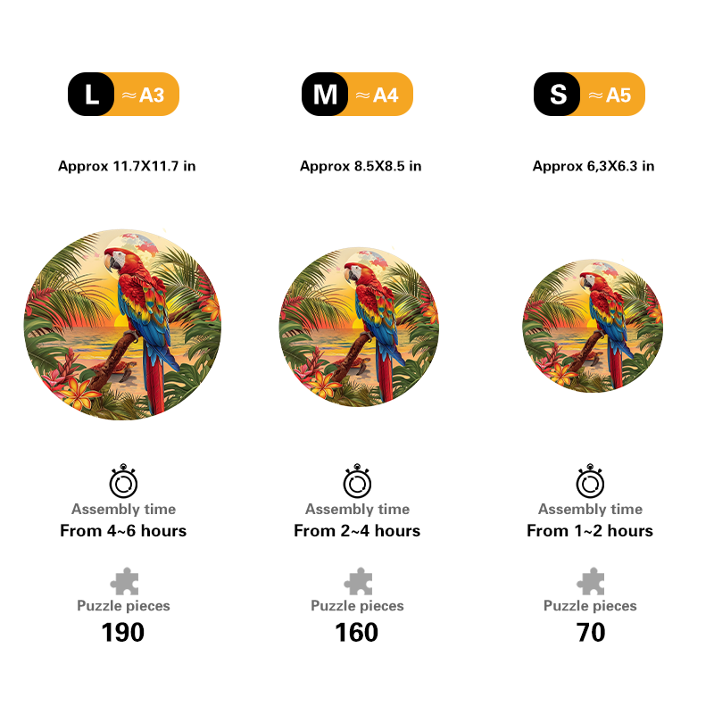 Tropical Parrot Wooden Jigsaw Puzzle