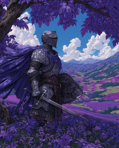 Violet Vow Field Knight Wooden Jigsaw Puzzle