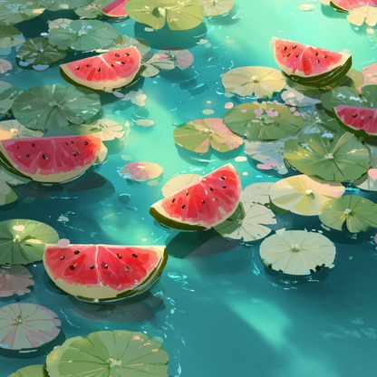 Watermelon Float Wooden Jigsaw Puzzle