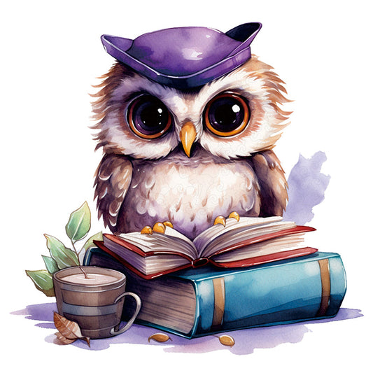 🔥LAST DAY 92% -Owl reading a book publication cartoon animal