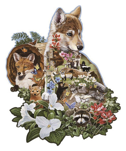 🔥LAST DAY 83% -Wolf Face Wooden Jigsaw Puzzle