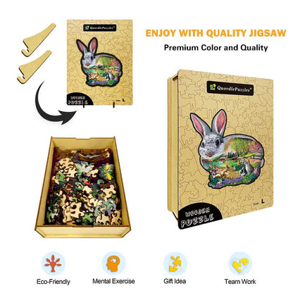 🔥LAST DAY 83% -Bunny Hollow Wooden Jigsaw Puzzle