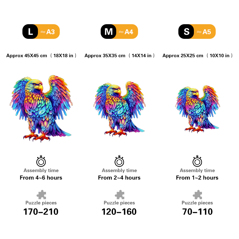 🔥LAST DAY 92% OFF-Colorful Eagle Head Poster Wooden Jigsaw Puzzle