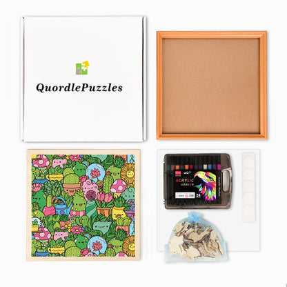 Botanical Paradise - Wooden Coloring Puzzle