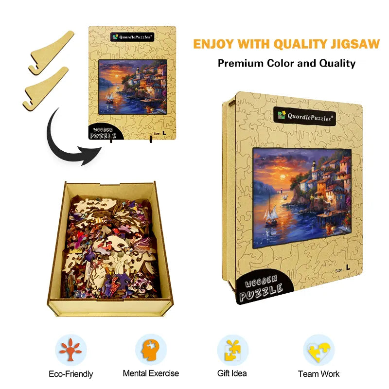 Sunset Harbour Wooden Jigsaw Puzzle