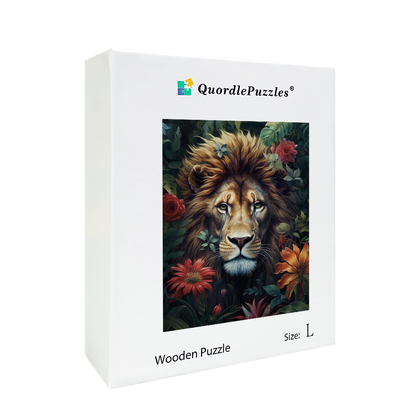 🔥LAST DAY 83% -Flower Lion Wooden Jigsaw Puzzle