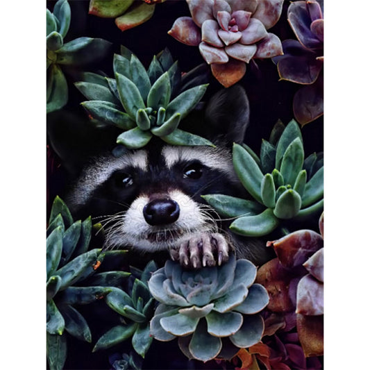 🔥SISTA DAG 83% -Raccoon Suckulent Plants Träpussel