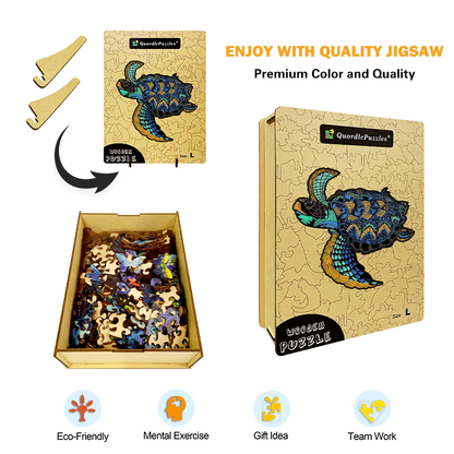 🔥LAST DAY 80% OFF-Traveling Turtle Wooden Jigsaw Puzzle