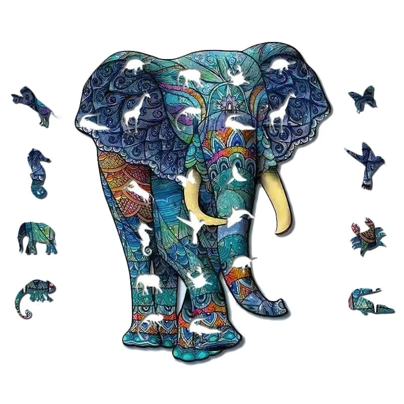🔥LAST DAY 80% OFF-Colorful Elephant Jigsaw Puzzle