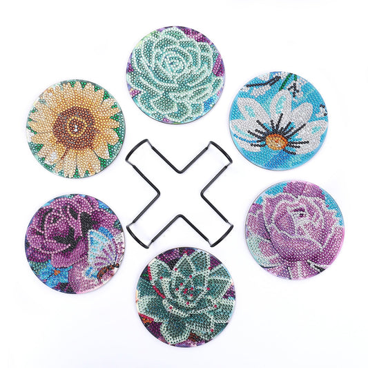 DIY Flower C Diamond Painting Coasters