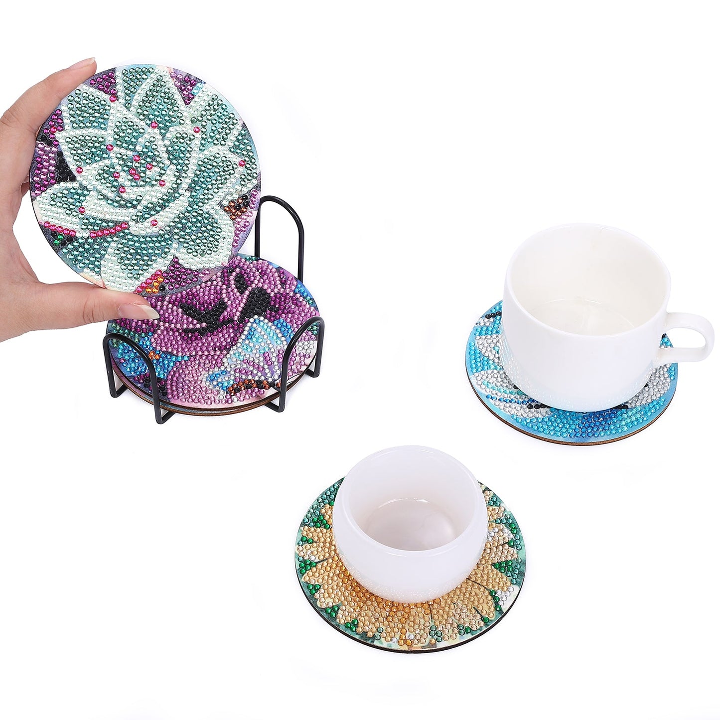 DIY Flower C Diamond Painting Coasters