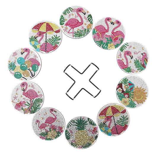 DIY Flamingo Diamond Painting Coasters