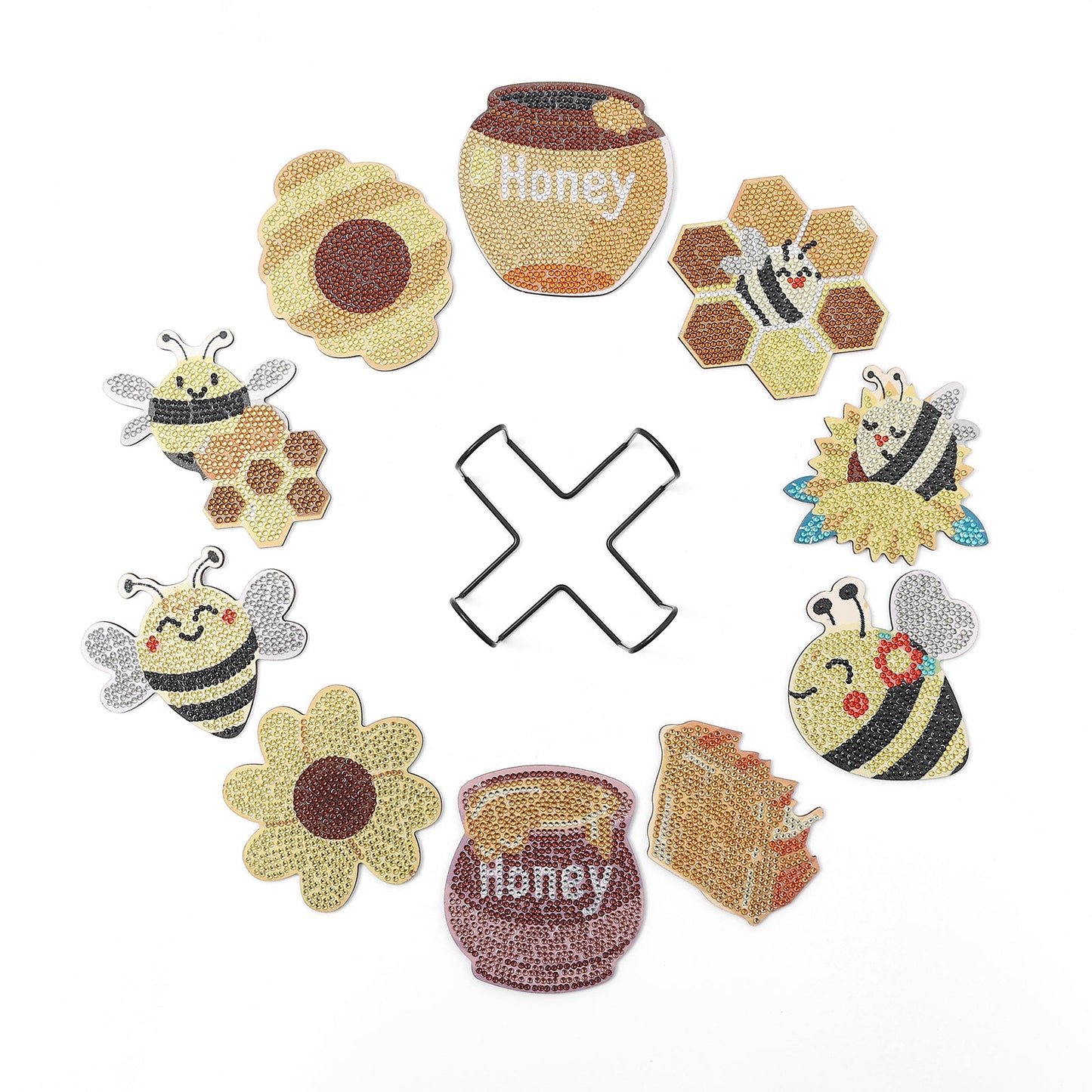 DIY Honeybee Diamond Painting Coasters