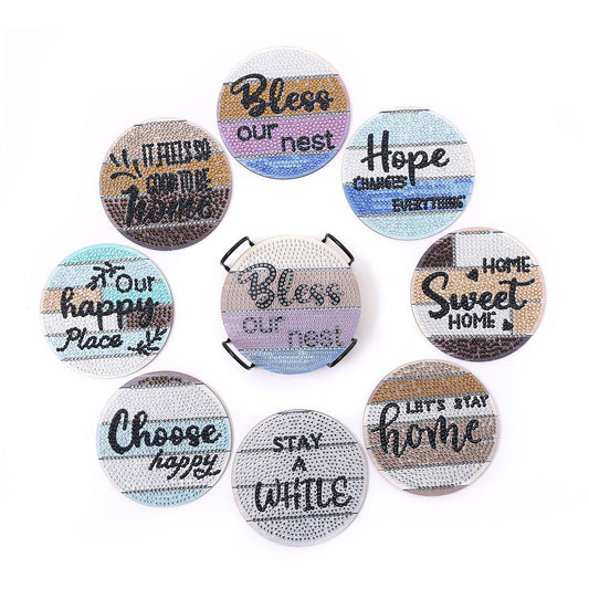 DIY Bless Diamond Painting Coasters