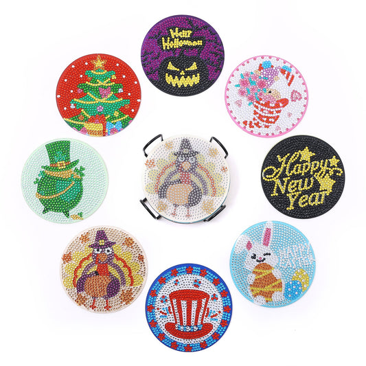 DIY Halloween C Diamond Painting Coasters