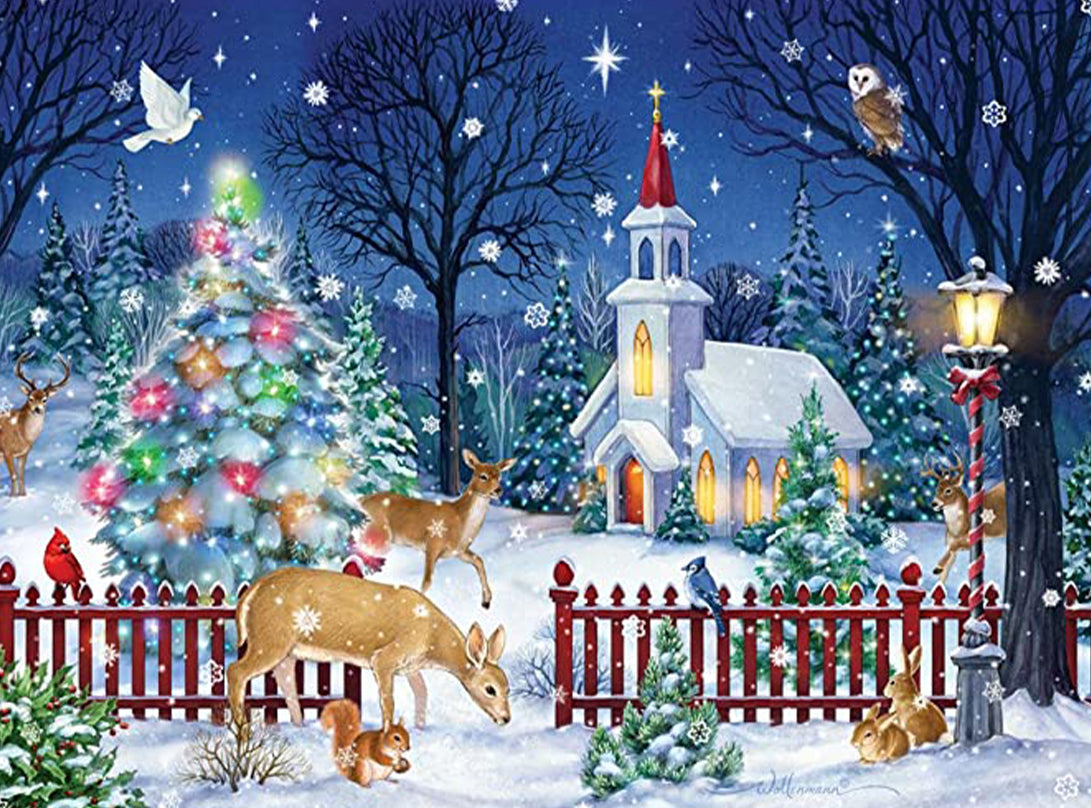 Christmas Tree Cartoon Snowman Festive