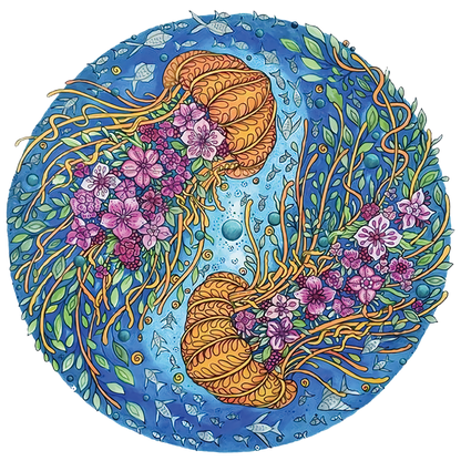 Twin Jellyfish Wooden Jigsaw Puzzle