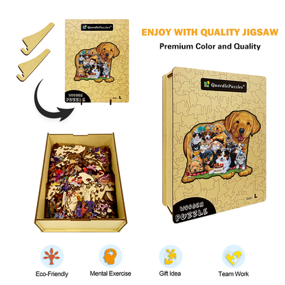 🔥LAST DAY 80% OFF-Dogs and Cats Jigsaw Puzzle