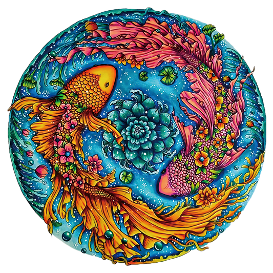 Double Fish Wooden Jigsaw Puzzle