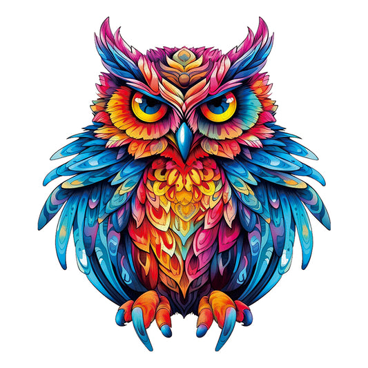 🔥LAST DAY 92% -Cute Colorful Owl Wooden Jigsaw Puzzle