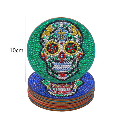 DIY Skull A Diamond Painting Coasters