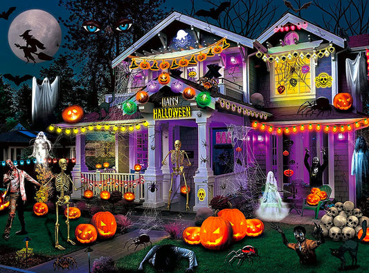 Halloween hus i trä pussel