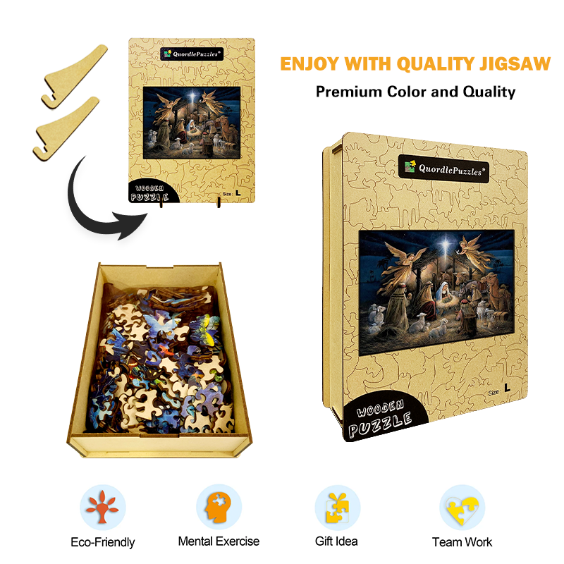 🔥LAST DAY 80% OFF-Christmas Religious Holy Nativity Wooden Jigsaw Puzzle