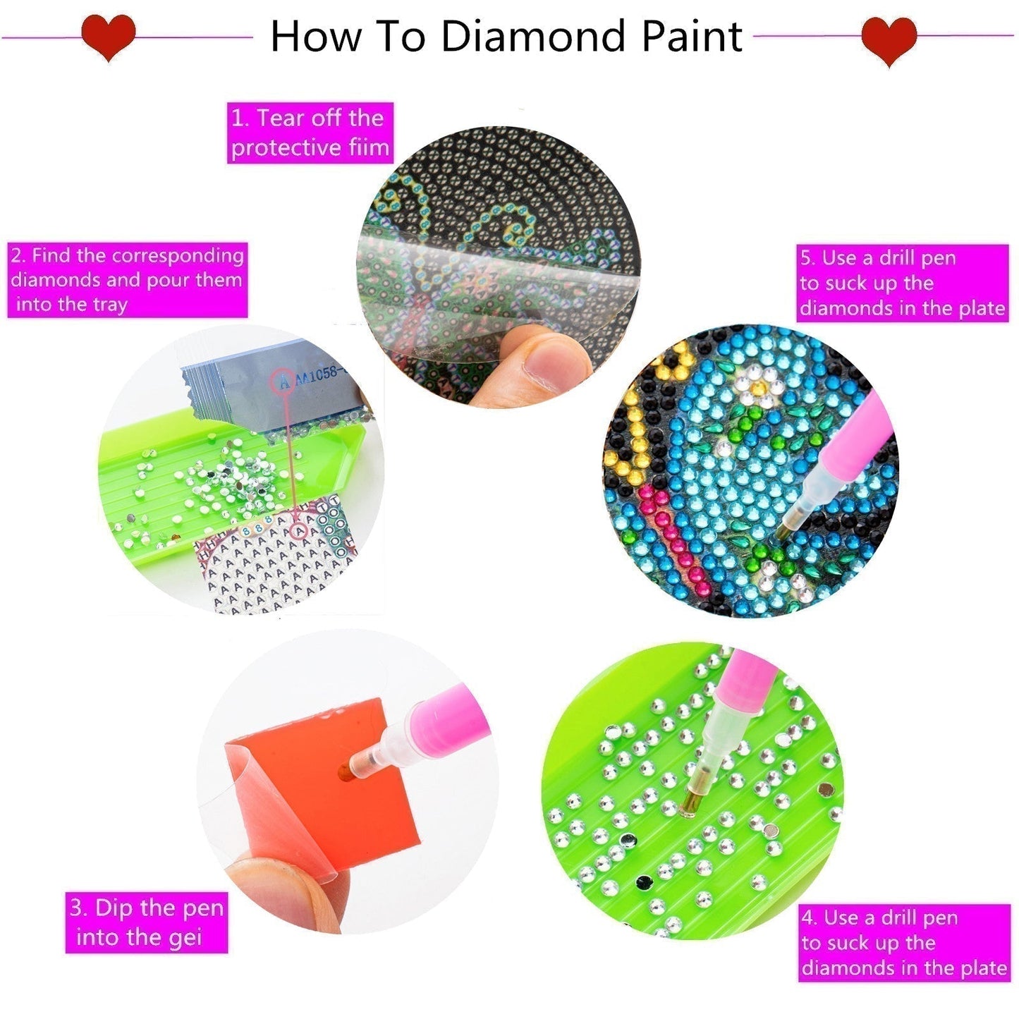 DIY Diamond Painting Untersetzer „Blume D“.