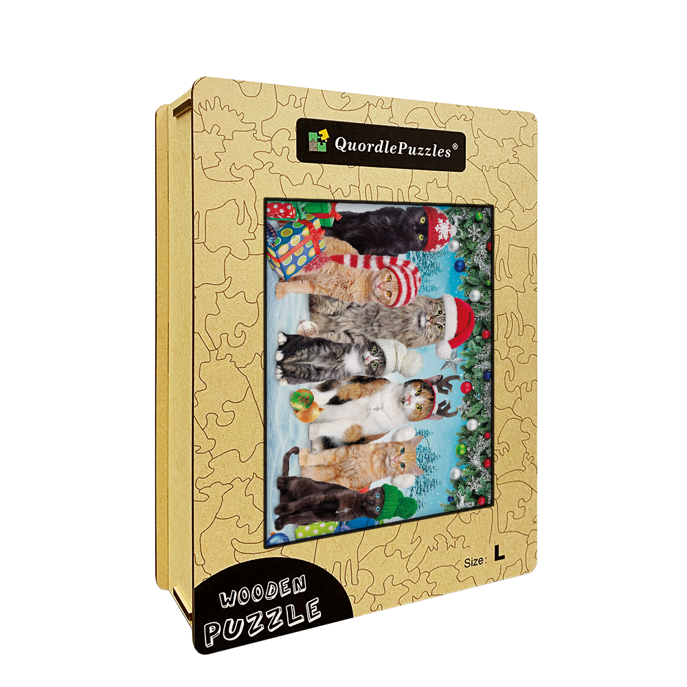 Cats - Meowy Christmas Wooden Jigsaw Puzzle
