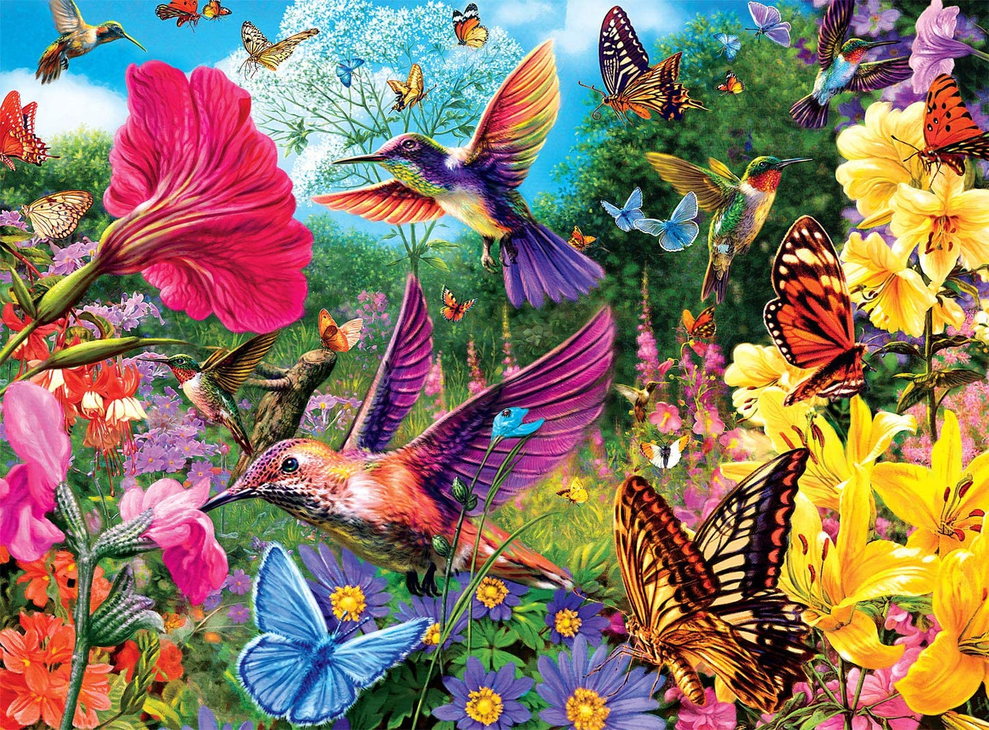 🔥LAST DAY 80% OFF-Hummingbird Garden Wooden Jigsaw Puzzle